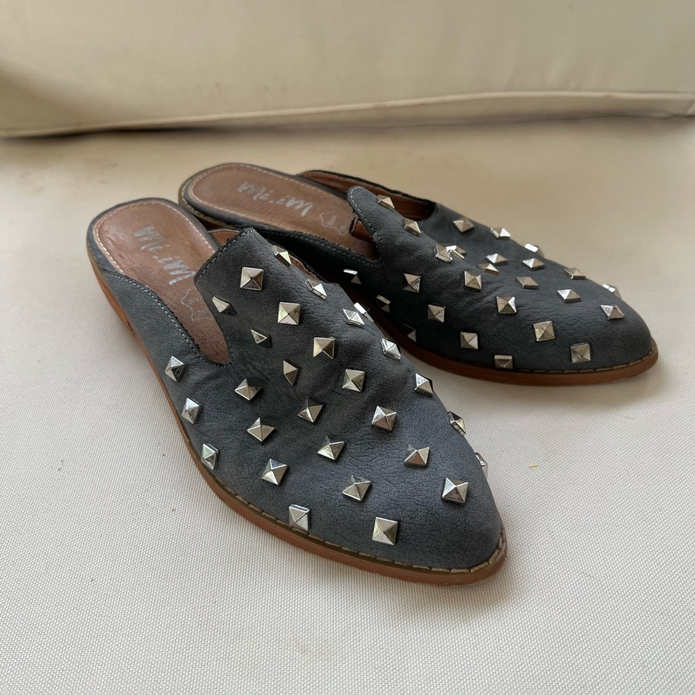 Mi.iM Studded Gray Mules